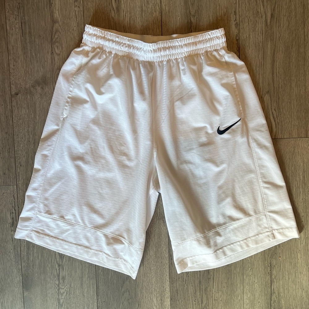 Nike Men’s Lightweight Training Shorts Dri Wicking Drawstring White Large